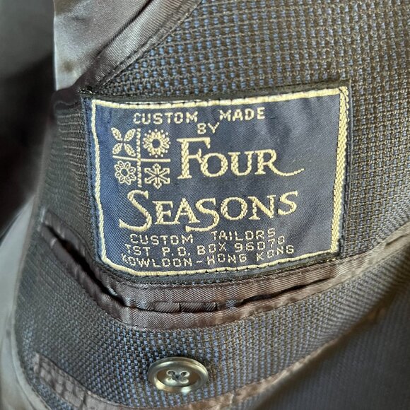 Four Seasons x Ego Italia Mens Vintage Wool Sport Coat Suit Jacket Blue Size 48L - Picture 5 of 11